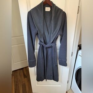 UGG Women's Medium Dark Gray Shawl Collar Fleece Robe